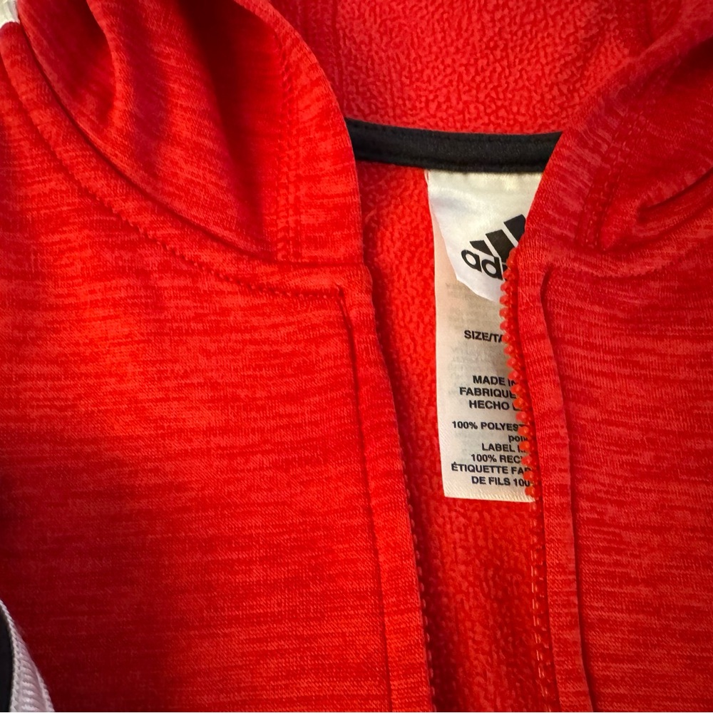 Adidas Kids Red and Black Fleece lined suit - Picture 4 of 5